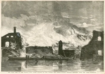 The fire at the Camden Town Goods Station of the London and North-Western Railway