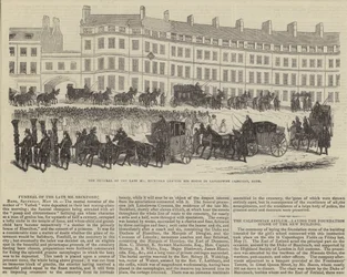 The funeral of the late Mr William Beckford, leaving his house in Lansdowne Crescent, Bath