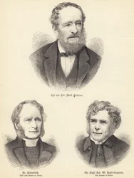 The late Reverend Mark Pattison, Dr Rickersteth, the late Bishop of Ripon, the Right Reverend (engraving)