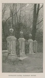 The new public park at Highgate: entrance gates, Fairseat House