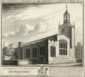 The north-west prospect of the Church of St Andrew Under Shaft