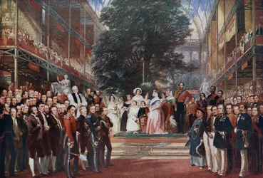 The opening by Queen Victoria of The Great Exhibition in Hyde Park, London, England