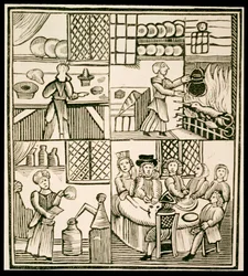 The Preparation of Pies, Page from a 15th Century Cookery Book