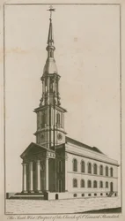 The south west prospect of the Church of St Leonard, Shoreditch