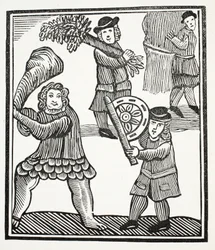 Thomas Hickathrift, illustration from Chap-books of the Eighteenth Century by John Ashton, pub. 1882