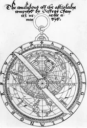 Title Page for The Conclusions of the Astrolabye Compiled by Geoffrey Chaucer Newly Amended by Walter Stevins, c.1555