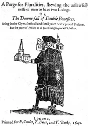 Title Page for A Purge for Pluralities Printed for F. Cowles, T. Bates and T. Banks, 1642