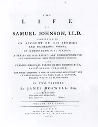 Title page, from The Life of Samuel Johnson by James Boswell