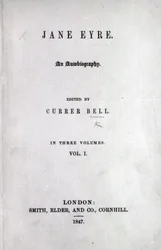 Title page to the first edition of Jane Eyre by Charlotte Bronte, 1847