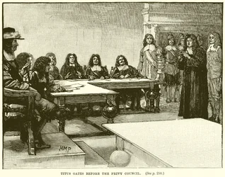 Titus Oates before the Privy Council