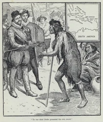 To one chief Drake presented his own sword