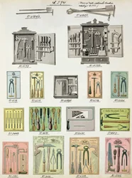 Tools and toolboxes from a trade catalogue of domestic goods and fittings, c.1890-1910
