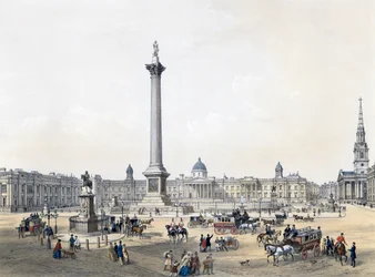 Trafalgar Square with the National Gallery and St Martins Church