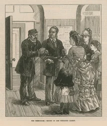 Trying on the pinioning jacket