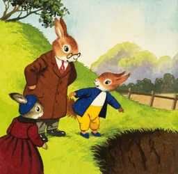 Tufty Pointing to Hole