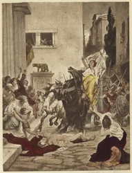 Tullia driving over her father