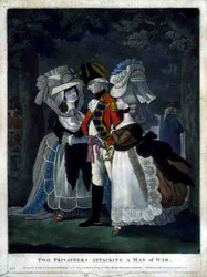 Two Privateers Attacking a Man of War, published by Carington Bowles