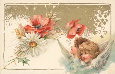Two Cherubs on a Greeting Card
