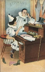 Two Clowns in an Office
