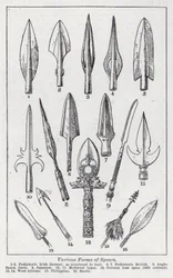 Various forms of spears
