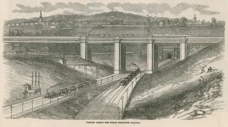 Viaduct across the Great Northern Railway, London