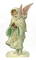 Victorian Scrap Paper Relief of a Winged Child