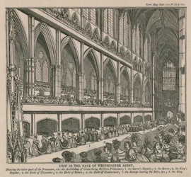 View in the nave of Westminster Abbey during the Coronation of King William IV and Queen Adelaide