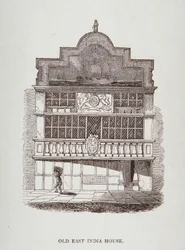 View of East India House, with figure in front, c.1700