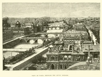 View of Paris, showing the Seven Bridges