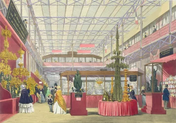 View of the France section of the Great Exhibition of 1851, from Dickinson
