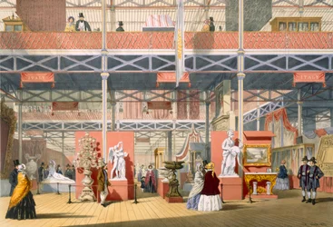View of the Italy section of the Great Exhibition of 1851, from Dickinson