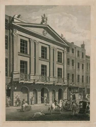View of the New Front, Towards Bridges Street, of the Principal Entry to the Theatre Royal Drury Lane