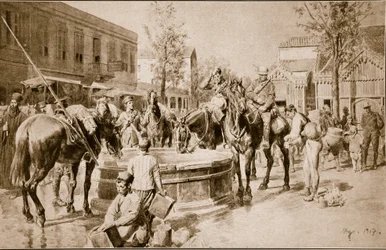 Water for man and beast: a typical scene in Salonika