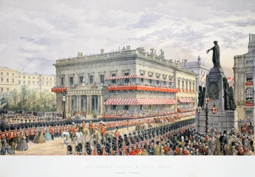 Waterloo Place and Pall Mall, from A Memorial of the Marriage of Edward VII and Alexandra of Denmark