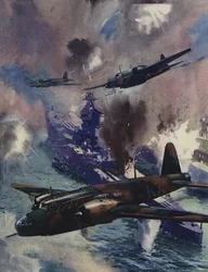 Wellington Bombers Attacking the German Naval Base at Kiel, 1939