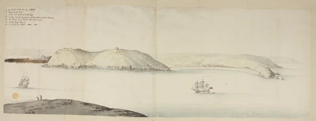 West Entrance of Cork Harbour, from the Kidds, or Cow and Calf, to Cross Beg Island; West Entrance of Cork Harbour, showing Halbowlin Island, Spike Island, and Cross Haven, c.1684
