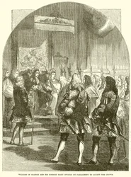 William of Orange and His Consort Mary Invited by Parliament to Accept the Crown