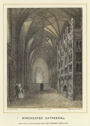 Winchester Cathedral, South Aisle of Choir Showing Bishop Fox