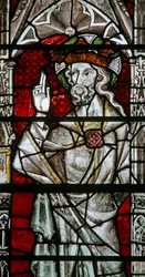 Window Ew depicting God from the Coronation of the Virgin