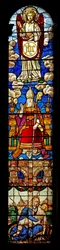 Window 2 depicting a north nave window with St Nicholas