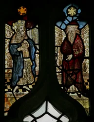 Window depicting a king and a prophet