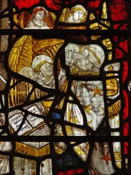 Window depicting St Martin celebrating the Mass