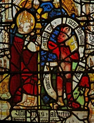 Window depicting St Martin exorcises a devil