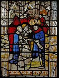 Window depicting St Martin goes to school