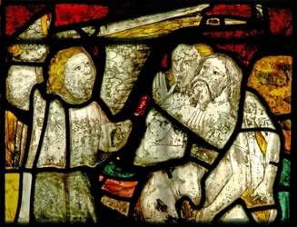 Window depicting Adam and Eve expelled from Eden