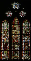 Window 3 depicting St Brice, St Ambrose and St Wulstan(?)