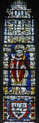 Window depicting an archbishop