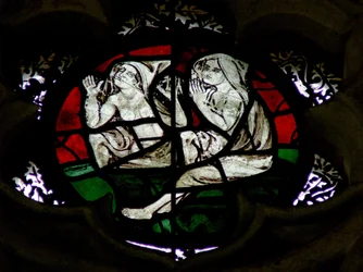 Window depicting Souls rising at the Last Judgement