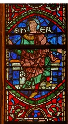 Window depicting a genealogical figure: Er