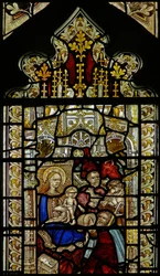 Window depicting the Adoration of the Shepherds